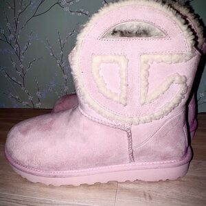 Authentic Pink Telfar x UGG Boots with Cream Shearling